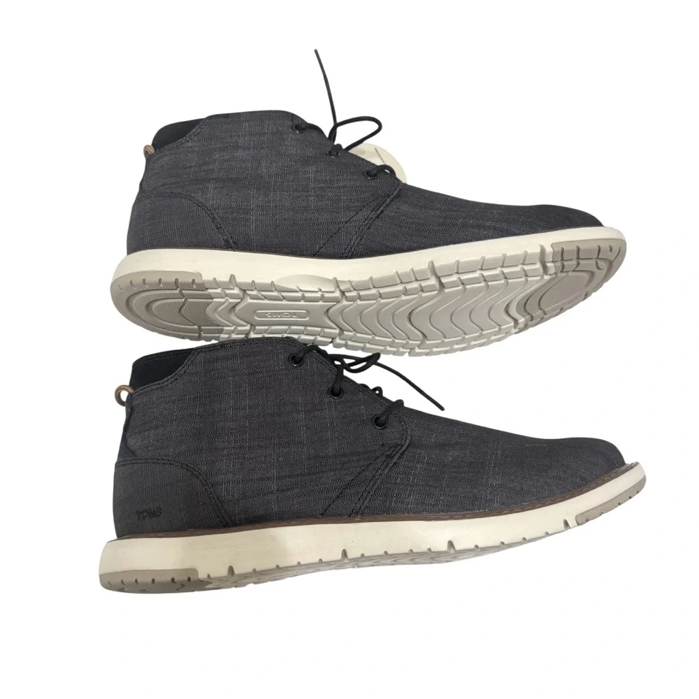 Toms‎ Black Crosshatch Denim Mens Navi Boots Sz 12